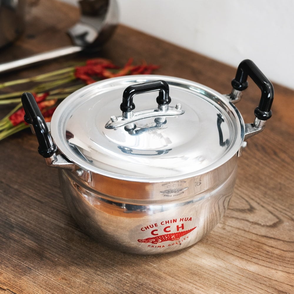 タイ屋台のアルミ両手鍋 タイの王室御用達 CCH (Chue Chin Hua