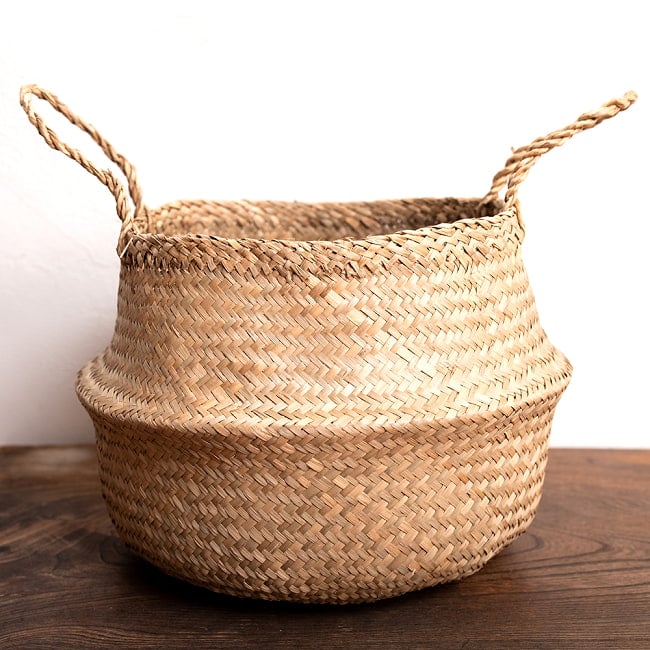 シルエットを変えられる ストロー素材の2WAYバスケット の通販