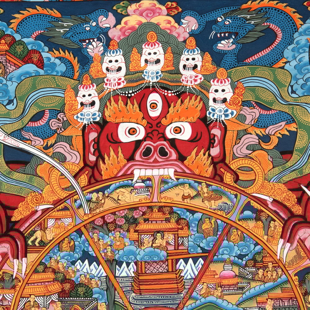 一点物〕タンカ - Wheel of existance 六道輪廻図[45x57cm] の通販
