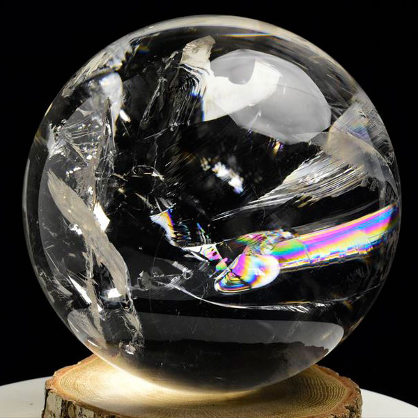 超透明】天然レインボー水晶丸玉（約136mm）虹入り水晶｜アップストーン