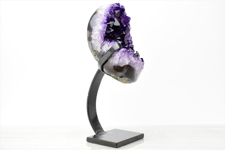 濃紫 ウルグアイ産 アメジストクラスター｜インテリア｜置物｜専用鉄製