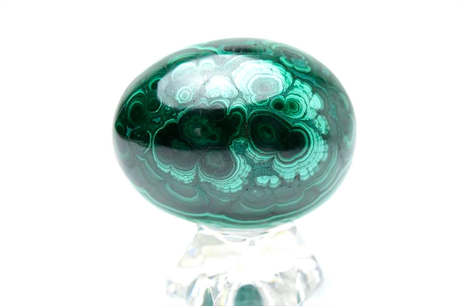 マラカイト エッグ 卵型 置物｜美しいマーブル模様｜コンゴ産
