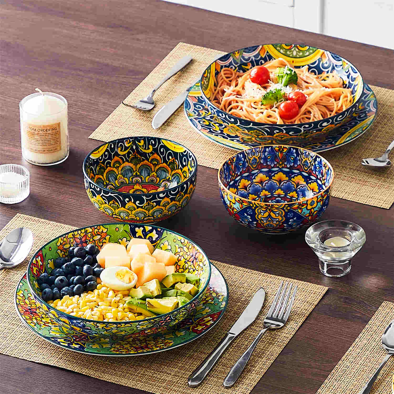 Handcrafted Pasta Bowls | Simi Collection Set of 4