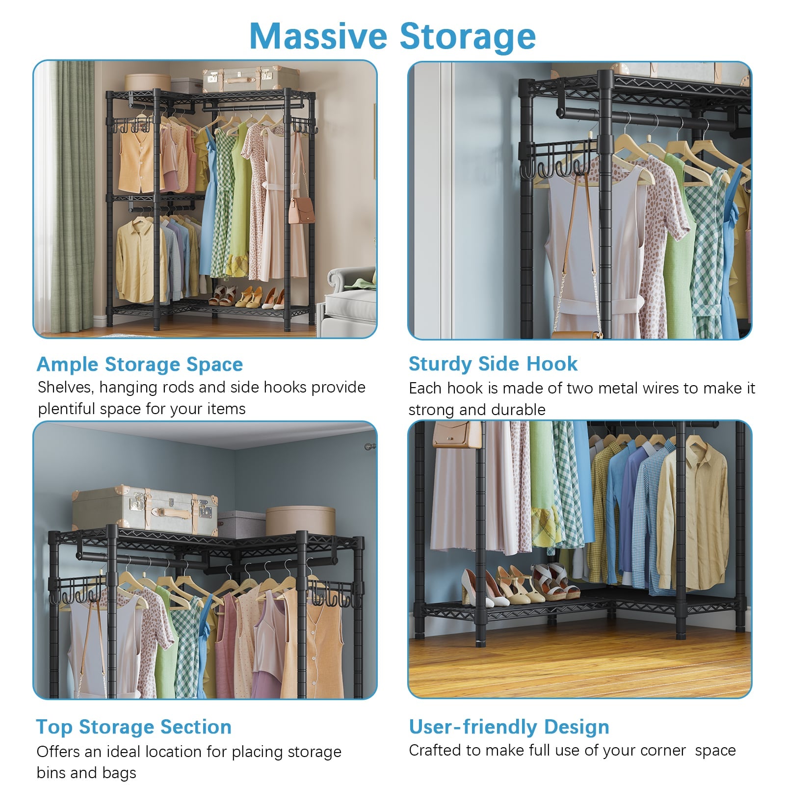 VIPEK L4 L Shaped Clothes Rack for Corner