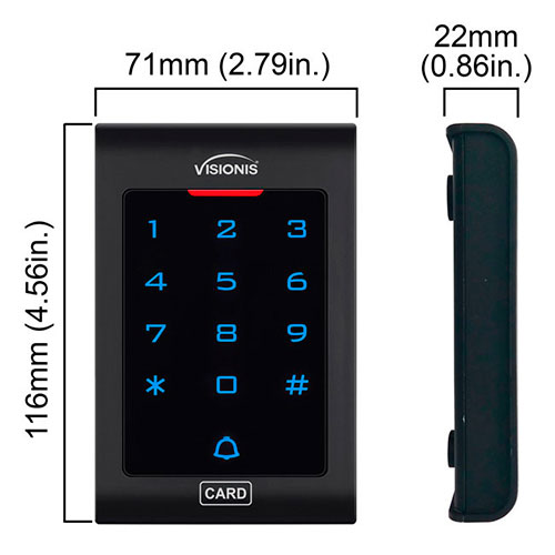 VIS-3002 - Access Control Indoor Only Digital Touch Keypad +