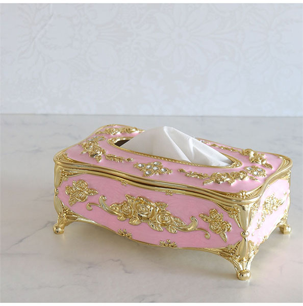 ロココ調 シンデレラのティッシュケース（ピンク）｜Y-KAGU(輸入家具屋