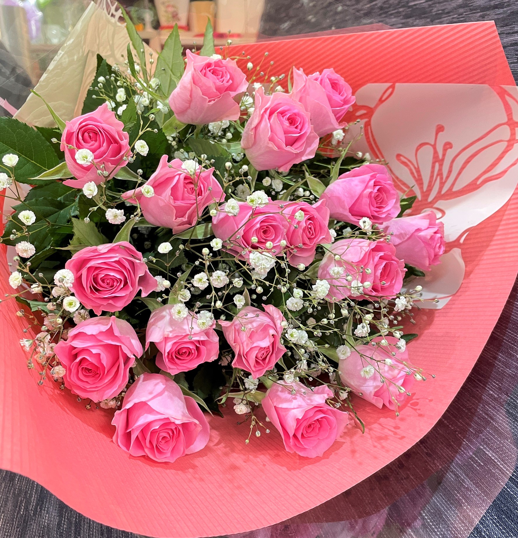 ピンクバラの花束 | 株式会社 フラワーショップヤマ【SHOP】