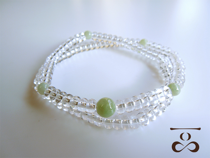 一品(ひとしな)】108ブレス「水晶×トルコ石」 お数珠の安田念珠店へ
