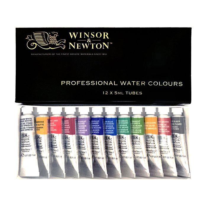 Winsor＆Newton プロフェッショナル ウォーターカラー 5ml チューブ 12