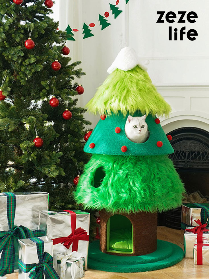 50.4インチ クリスマスツリー キャットタワー - ZezeLife