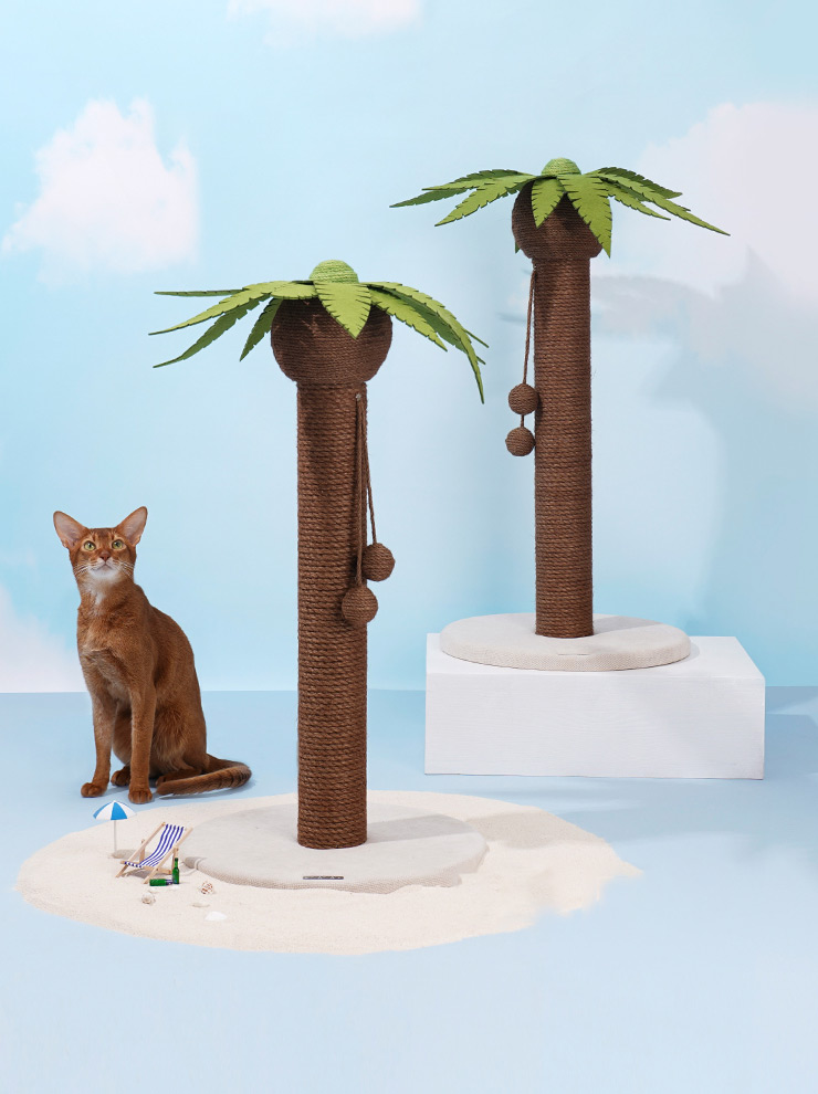 31.5 インチ ココヤシの木猫スクラッチャー - ZezeLife