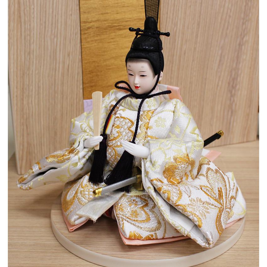 コンパクトでおしゃれな雛人形＞平安豊久 作 うた 創作白木親王飾り