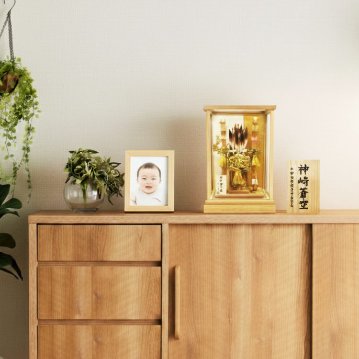 平安豊久作 コンパクトでおしゃれな11号栄華白木破魔弓飾り/人形の松川