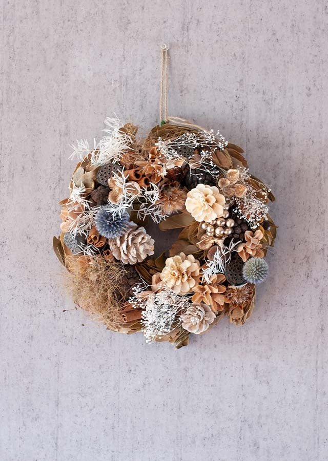 ホワイトブラウンの森のリース おしゃれなクリスマスリース – &YOUKAEN
