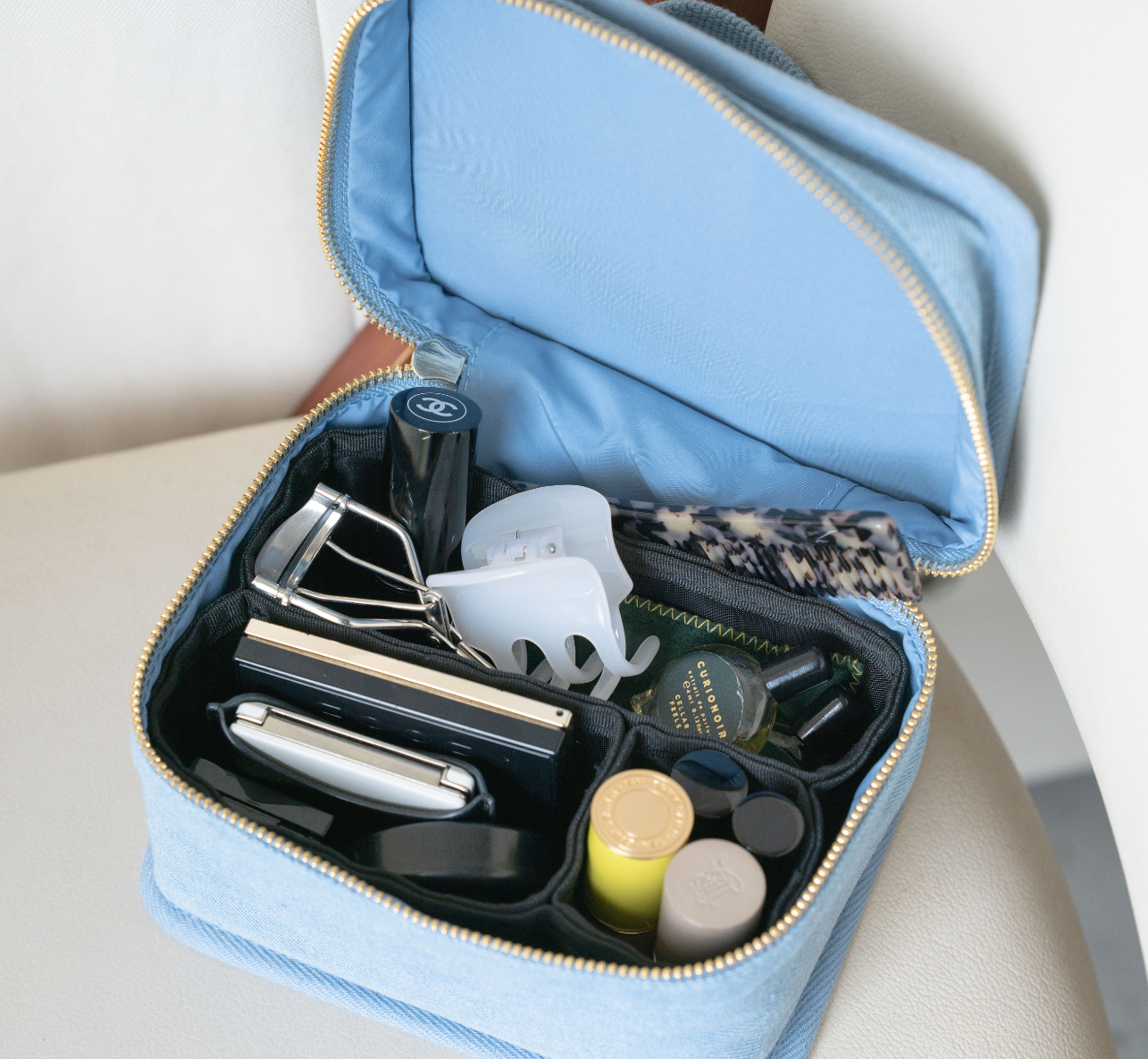 即納【新作】BISOU×L'EAU マルチポーチ / デニム / L mini（ネイビー