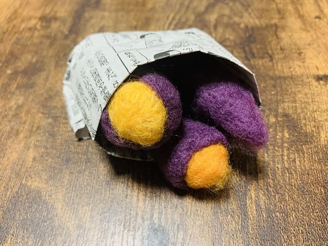 羊毛フェルトの焼き芋の作り方