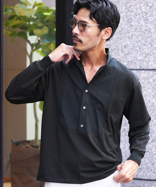 JIGGYS SHOP（ジギーズショップ） シャツ カットコンビスタンドカラー