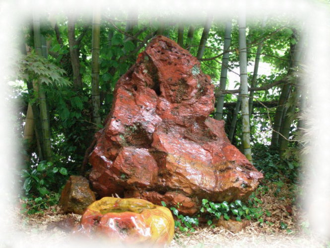 佐渡赤玉石 銘石たてわき