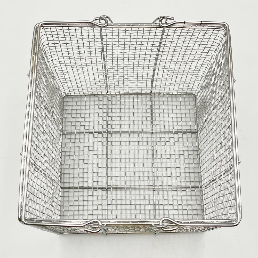 4-098-04 ステンレス角型洗浄カゴ 中 200×200×200mm SS200 【AXEL