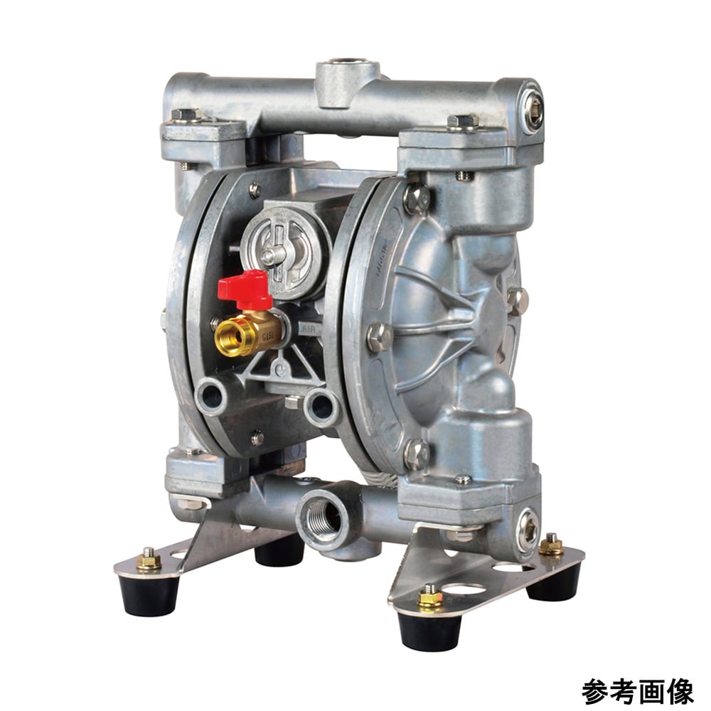 4-3963-01 ダイヤフラムポンプ（エア駆動式）アルミ/NBR 約60L/min