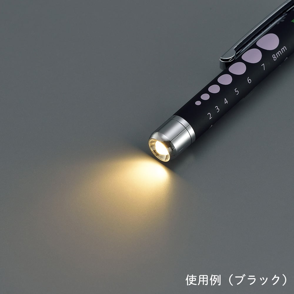 8-9555-03 ラバー調ソフトLEDペンライト（ロング） ブラック 【AXEL