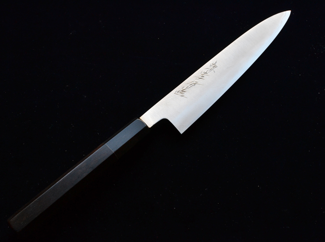 銀三割り込み黒丹柄 - 堺孝行の製造・販売は青木刃物製作所