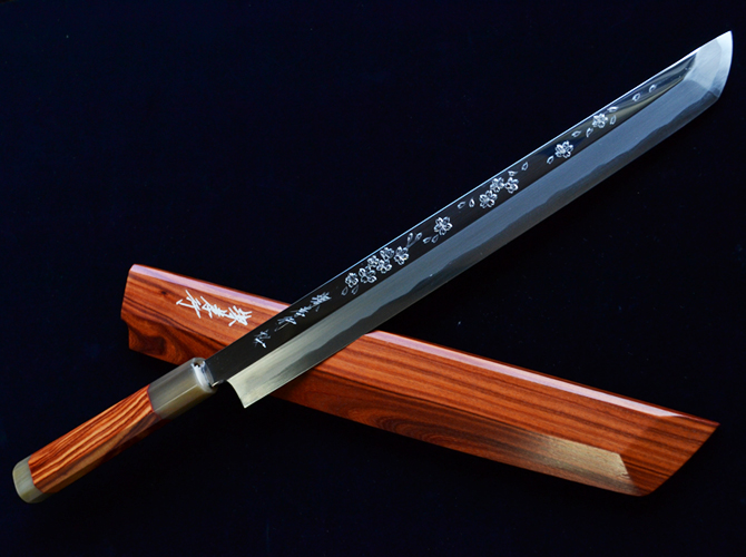 堺孝行 桜彫刻 先丸 Sakura Engraving - 堺孝行の製造・販売は青木刃物