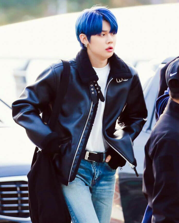 TXT Yeonjun Black Shearling Leather Jacket – AlexGear