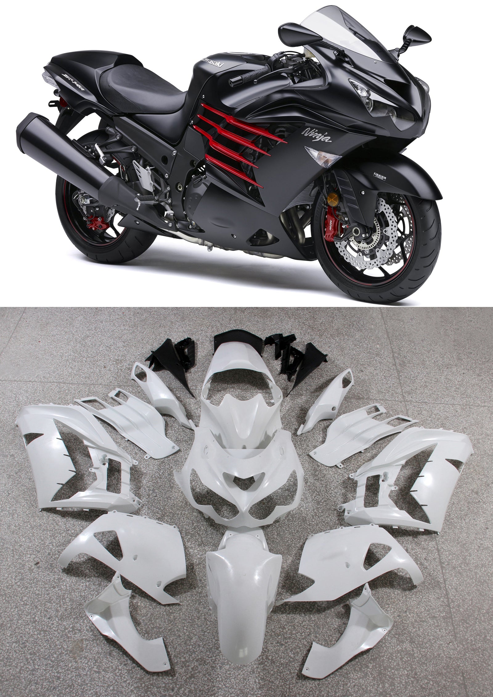Amotopart フェアリング Kawasaki ZX14R (2012-2022) フェアリングキット