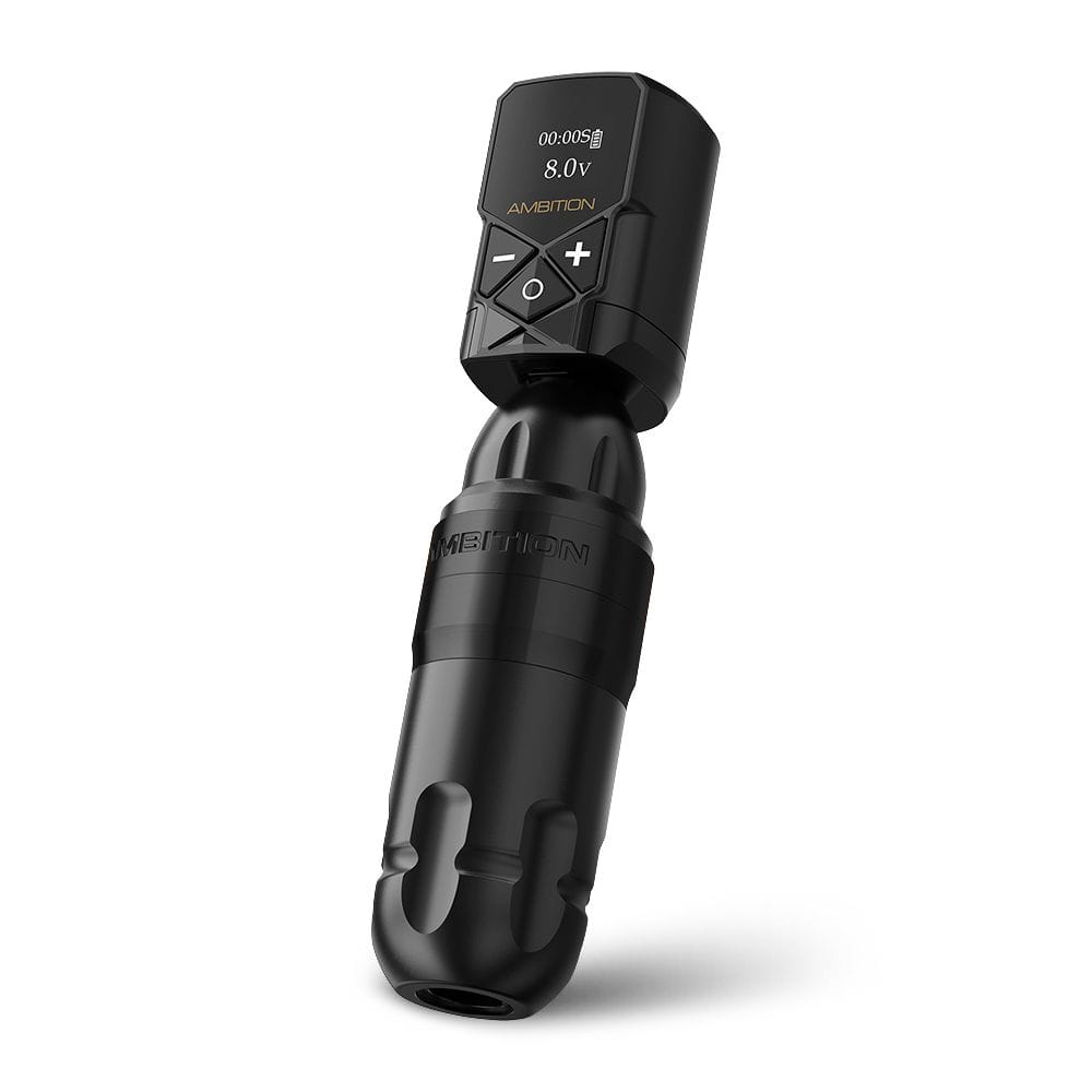 Ambition Shura Rotary Tattoo Machine with Kuark Wireless Tattoo Batter