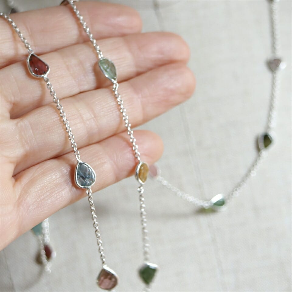 amphora / リーフトルマリン シルバーネックレス マルチカラー Jaipur