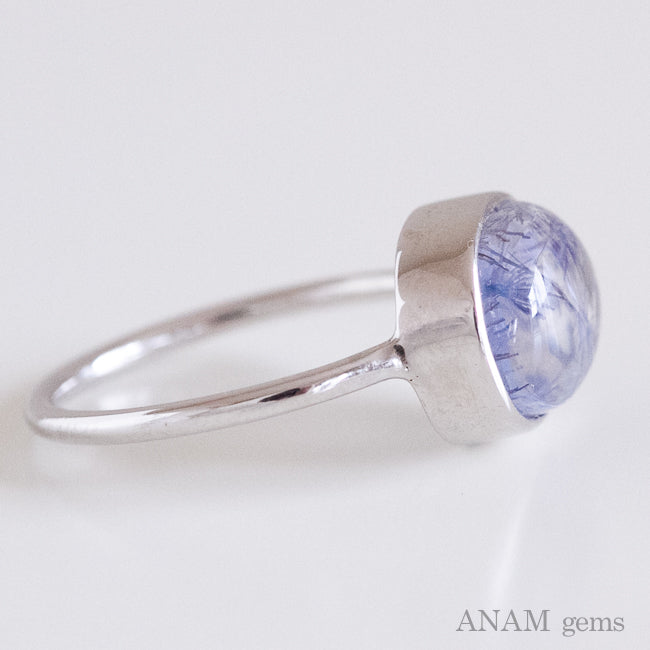 デュモルチェライト イン クォーツ リング 116 シルバーリング‖ANAM