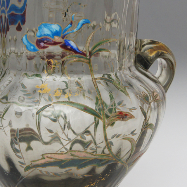 エミール・ガレ「蜻蛉にアイリス文双耳花瓶」《アンティックかとう》