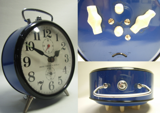 かわいい！セイコー JAPAN 目覚まし時計（青色） SEIKO CORONA 動作