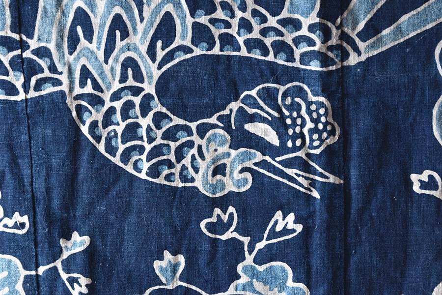 桐に鳳凰 筒描き - 生活骨董と古布のアンティークショップ antique TANTRA