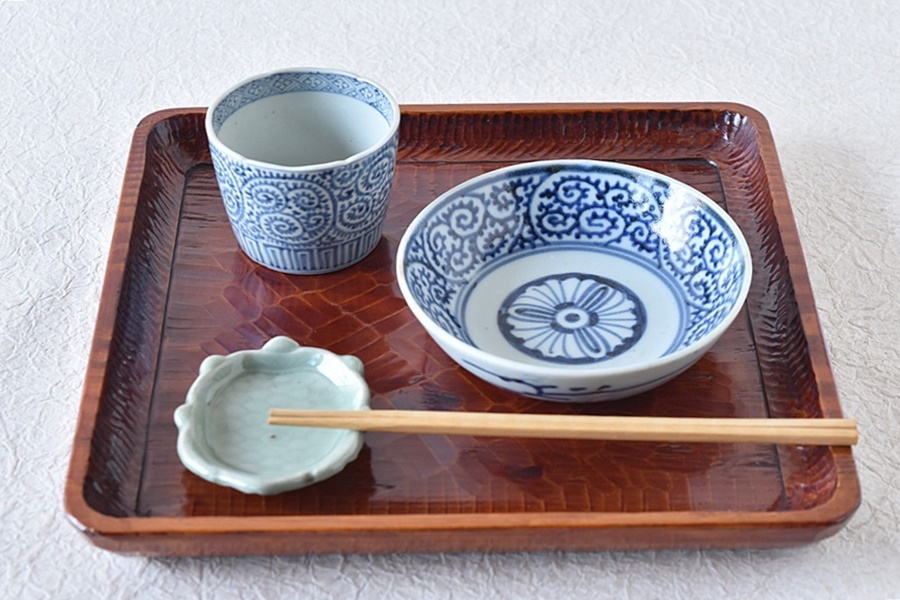 古伊万里 染付 蛸唐草 くらわんか 膾皿 - 生活骨董と古布の