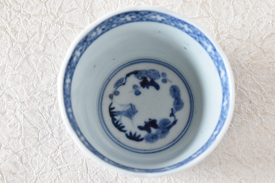 古伊万里 蛸唐草 松竹梅 冨貴長春 大振り 蕎麦猪口 - 生活骨董と古布の