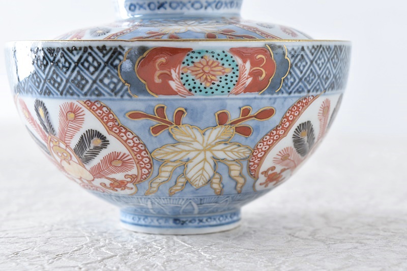 古伊万里 色絵 桐に鳳凰 冨貴長春 蓋茶碗 奈良茶碗 - 生活骨董と古布の