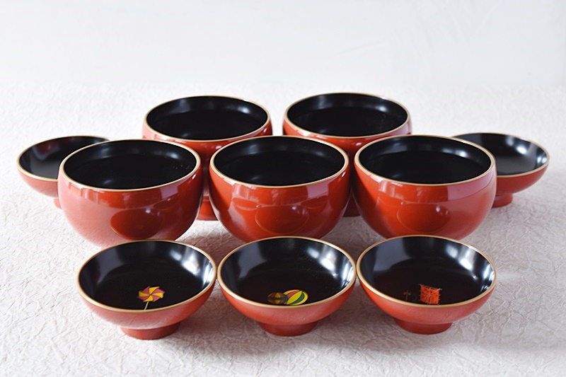 能登輪島 輪島塗 極上本堅地 金蒔絵 椀10客 茶器 蒔絵 漆器 古美術