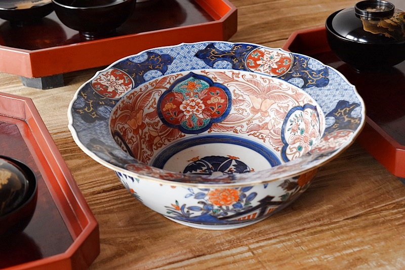 骨董 古伊万里 恵比寿様 染錦 鉢 ③ 金彩 器 アンティーク - メルカリ