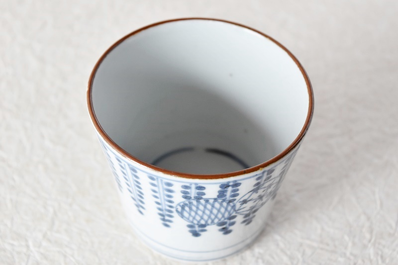 古伊万里 染付 藤に丸紋 蕎麦猪口 - 生活骨董と古布のアンティーク