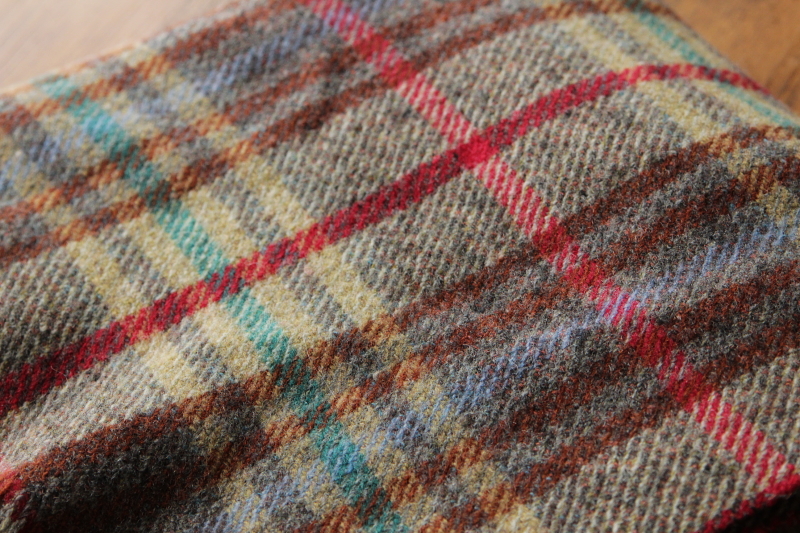 アンティークスコティッシュウールブランケット チェック munpospun