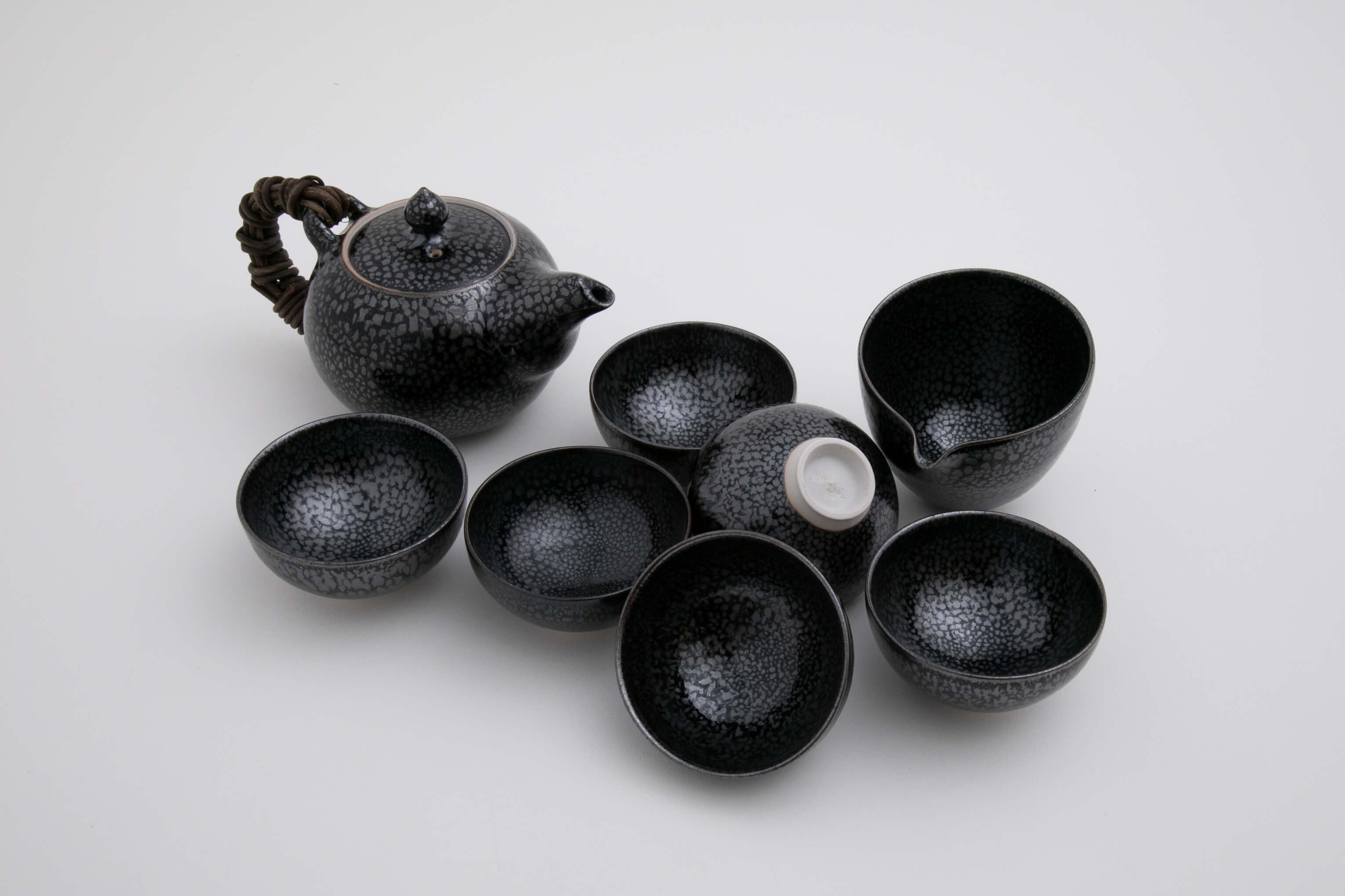 油滴天目面取 湯呑