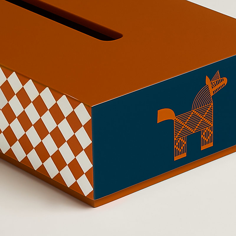 ティッシュケース 《アニモー・ナッテ》 - オレンジ | Hermès