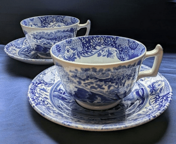 手持ちの骨董｜日常使いに使いやすい大正時代の染付印判の7寸皿｜ゆんたく