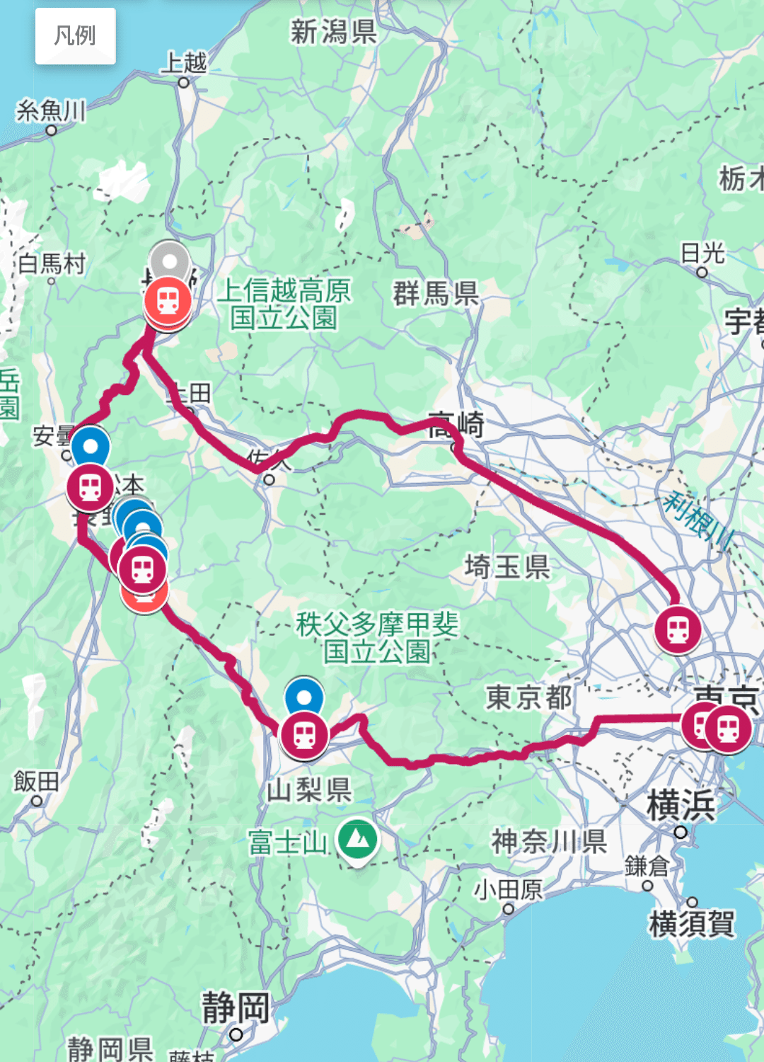 キュンパスを利用した長野・松本・甲府を1日で巡るスタンプ旅（R07/03