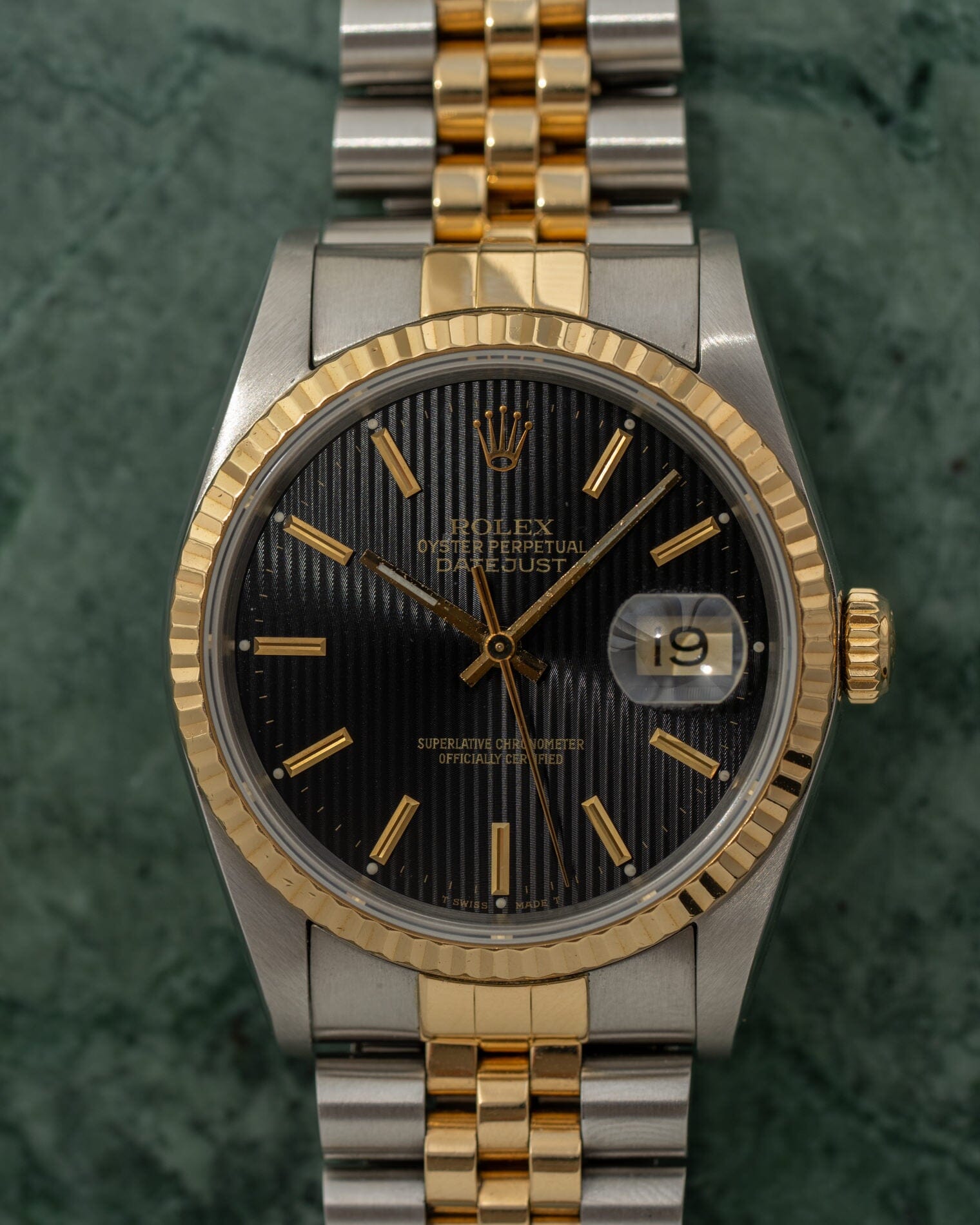 ロレックス デイトジャスト 16233 ブラックタペストリーダイアル 1989