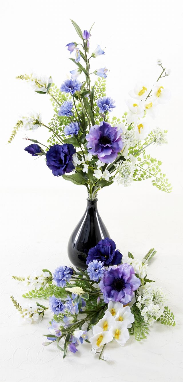 お墓・仏壇用 造花の仏花・供花】アネモネとリシアンサスの仏花セット