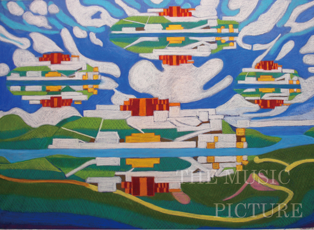 抽象画は色と、円や四角など抽象的な形象の意味を理解して作品を制作し