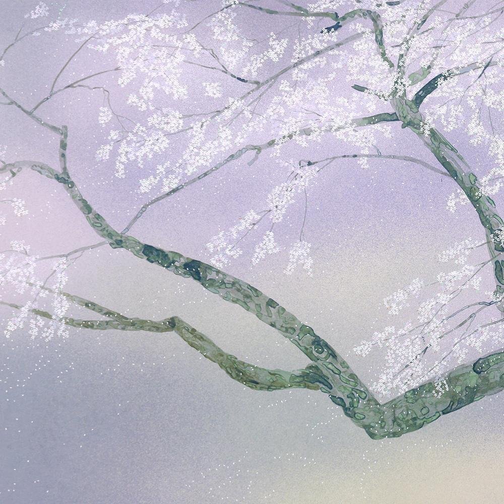 真作】【WISH】中島千波「神代櫻」シルクスクリーン 約25号 大作 直筆